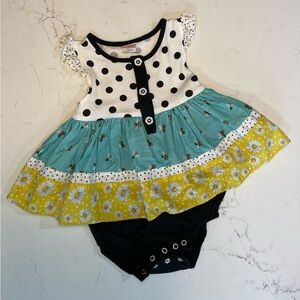 24m/2T RicRac & Ruffles Skirted Bubble 🐝